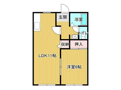 メゾンタチI(1LDK/2階)の間取り写真