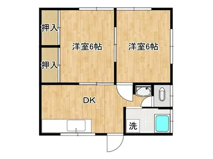 大黒アパート(2DK/2階)の間取り写真