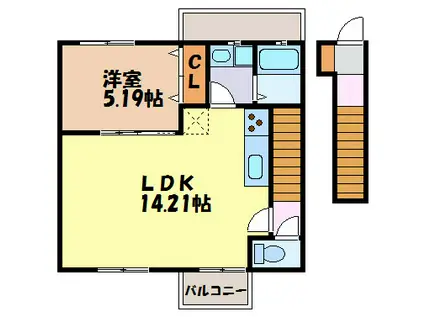 エトワールいずみ(1LDK/2階)の間取り写真