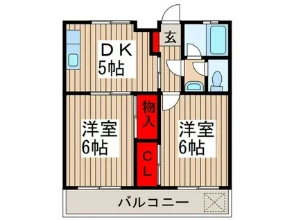 メゾンKUROSU(2DK/1階)の間取り写真