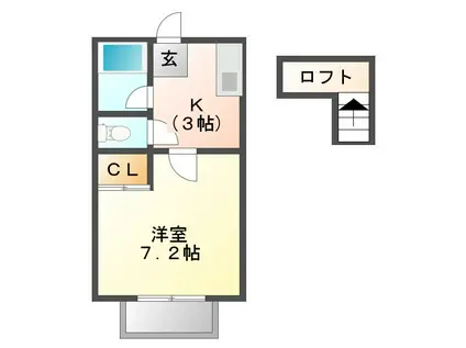 エトワル(1K/2階)の間取り写真