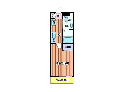 レジデンス立川錦町(1K/4階)の間取り写真