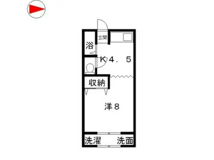 二子ハイツ(1K/1階)の間取り写真