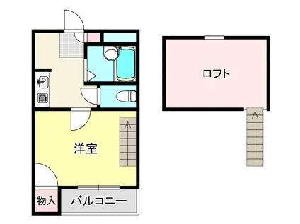 セイラBOX東貝沢A(1K/2階)の間取り写真