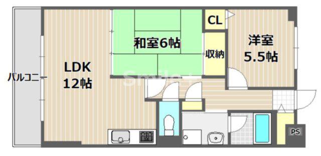 アビタ山本・岡山(2LDK/6階)の間取り写真