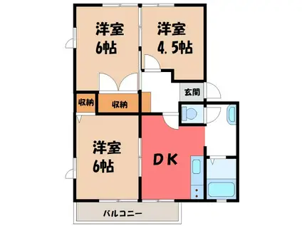 メゾンソレーユA(3DK/2階)の間取り写真