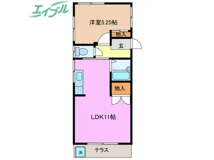 コーポラス日野(1LDK/2階)の間取り写真