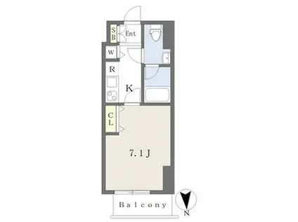 カレント今池(1K/11階)の間取り写真