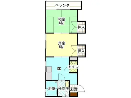 ソレイユ30(2K/1階)の間取り写真