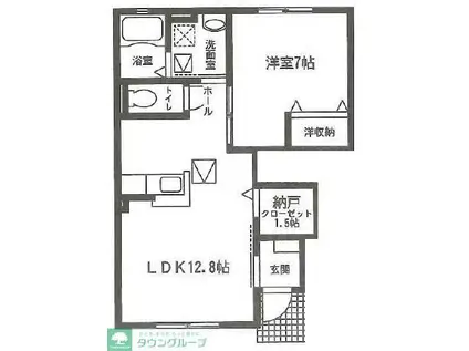 フェリーチェ飯能(1LDK/1階)の間取り写真