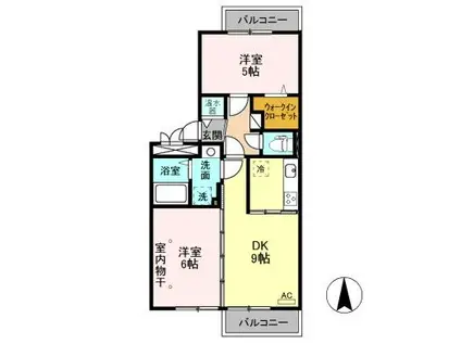 グランディール親和L3(2DK/3階)の間取り写真