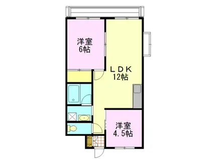 グレイスメゾン飯島(2LDK/2階)の間取り写真