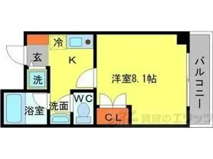 グリーンハイツ豊川II(1K/4階)の間取り写真