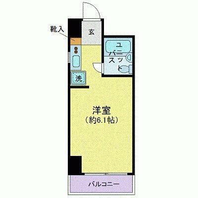 マリオン八王子2(ワンルーム/3階)の間取り写真