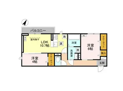 CLASSEUM 幸西 II(2LDK/1階)の間取り写真