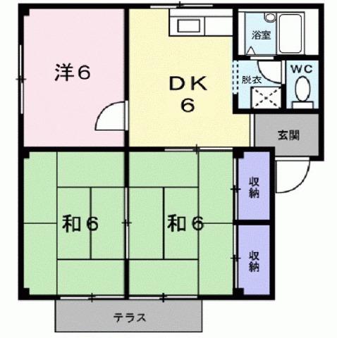 シティハイツ清和(3DK/1階)の間取り写真