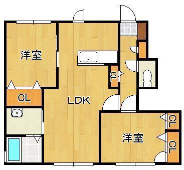 フォレスト  XI棟(2LDK/1階)の間取り写真