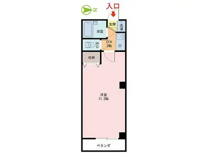 アールレジデンス舞屋(ワンルーム/3階)の間取り写真