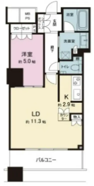 ザ・パークハウス西新宿タワー60 22階階 間取り