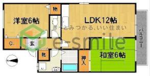エステート宗崎II(2LDK/1階)の間取り写真