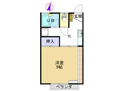 キャッスルハイツ川崎(1K/1階)の間取り写真