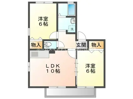 マイリトルタウン高師 参番館(2LDK/2階)の間取り写真