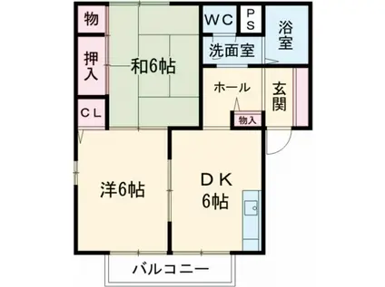 サンモールコーポ(2DK/1階)の間取り写真