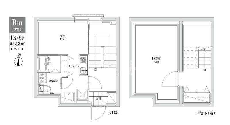 LEGALAND江古田(1DK/1階)の間取り写真
