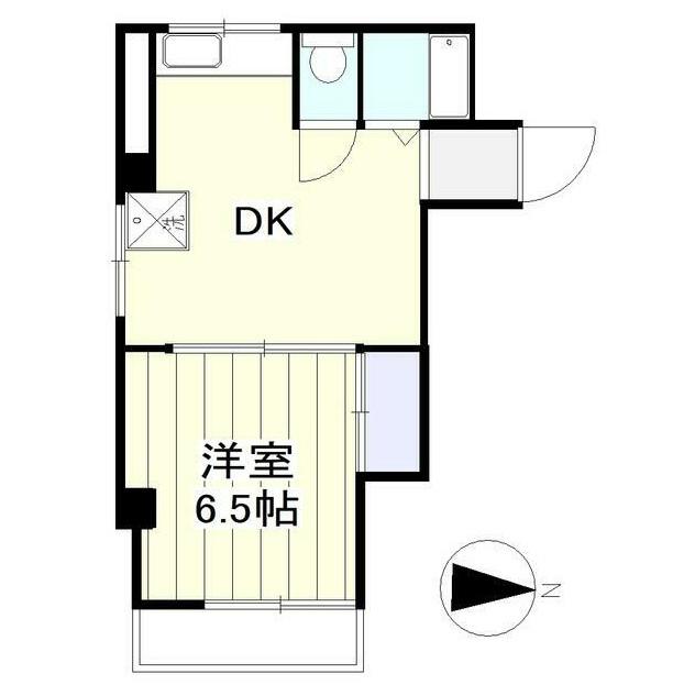仙台市地下鉄南北線 勾当台公園駅 徒歩9分 5階建 築52年(1DK/2階)の間取り写真