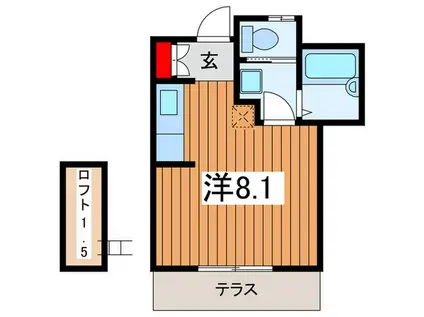 メゾン・ボーヴュ(ワンルーム/1階)の間取り写真