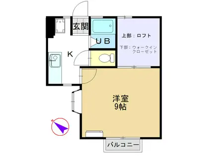 サンイーストグリーン(1K/1階)の間取り写真