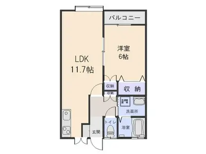 アーバンやまひらII(1LDK/2階)の間取り写真