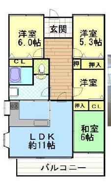 フォーシーズンズ芦屋(4LDK/4階)の間取り写真