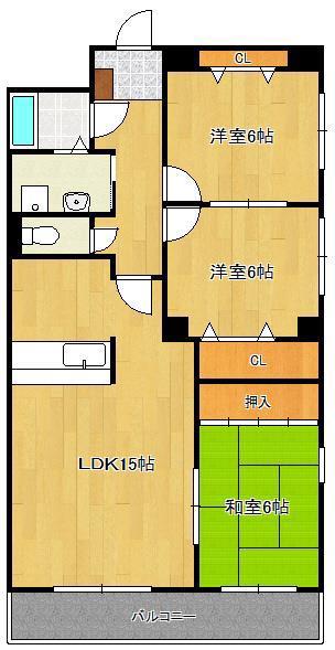 YM徳力(3LDK/3階)の間取り写真