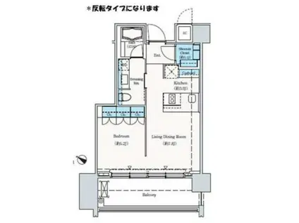THE ROPPONGI TOKYO SUPERIOR RESIDEN(1LDK/10階)の間取り写真