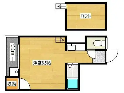 ベルエポック(ワンルーム/2階)の間取り写真