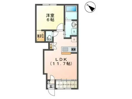 エスペランサ(1LDK/1階)の間取り写真