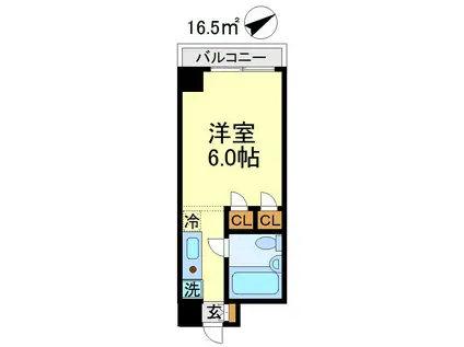 スカイコート世田谷第4(ワンルーム/4階)の間取り写真
