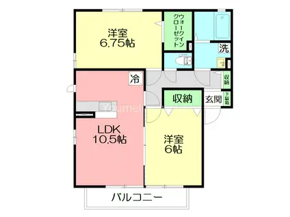 コンフォート 壱番館・弐番館 II(2LDK/2階)の間取り写真
