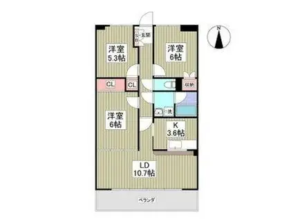 フローラ大塚壱番館(3LDK/3階)の間取り写真