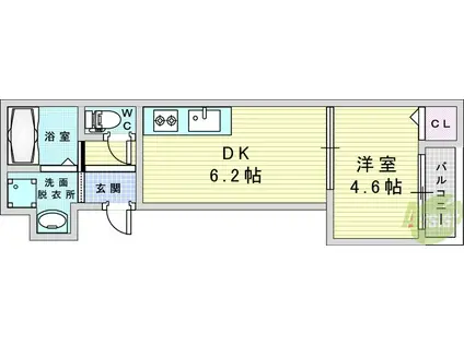 アクロス大和田アパートメント4(1DK/1階)の間取り写真