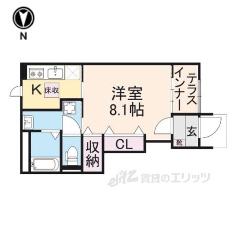LA・NORD(1K/1階)の間取り写真