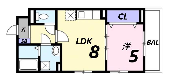 ズュートヴィント(1LDK/3階)の間取り写真