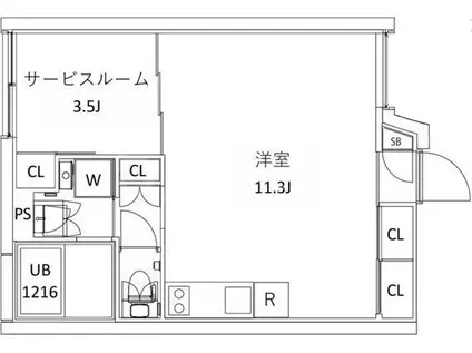 CITY WALK新江古田DUE(ワンルーム/1階)の間取り写真