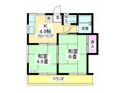 モリタコーポ(2K/2階)の間取り写真