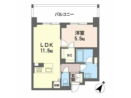 リビエナ グラン 新梅田(1LDK/6階)の間取り写真