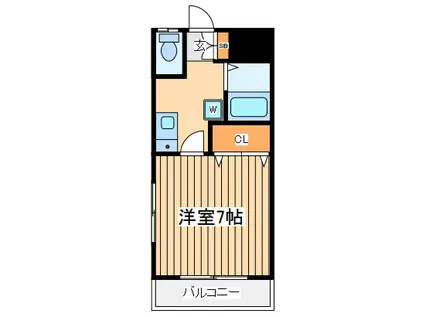 サンライズ中町(1K/1階)の間取り写真