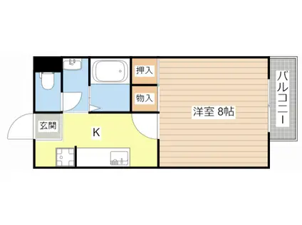 エスポアールSHINJIII(1K/2階)の間取り写真