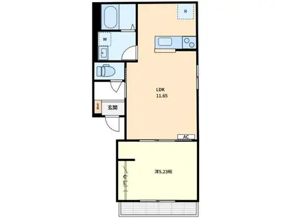 南浦和3丁目(1LDK/2階)の間取り写真