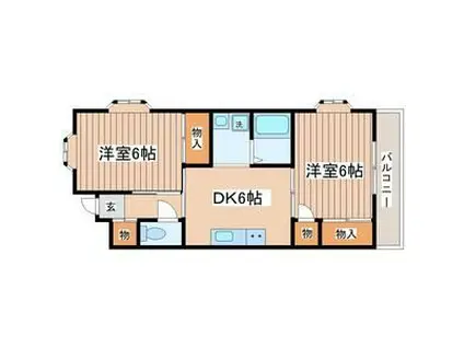 フェニックス福室(2DK/1階)の間取り写真